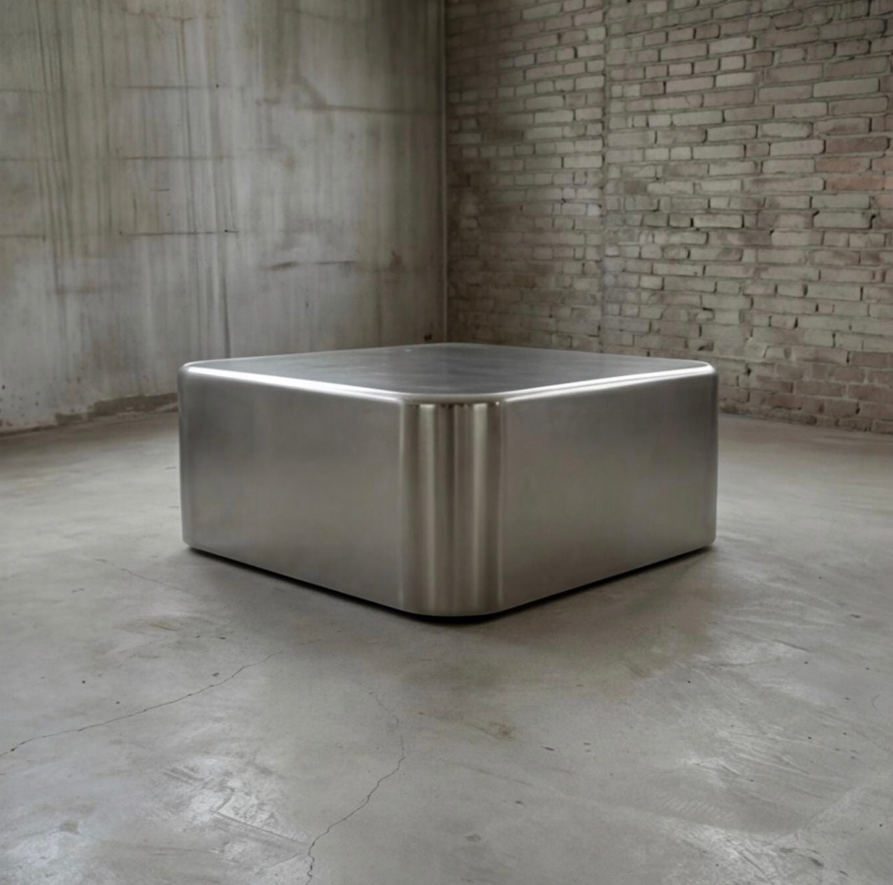 Brushed Aluminum Coffee Table (Rounded Edges)