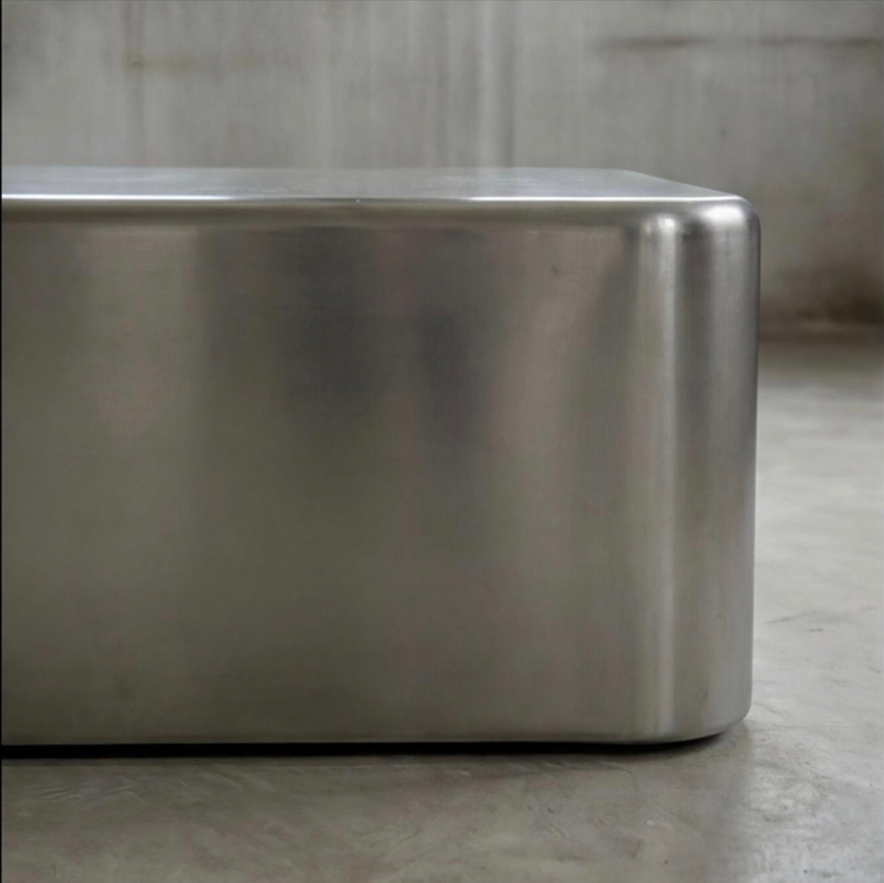 Brushed Aluminum Coffee Table (Rounded Edges)