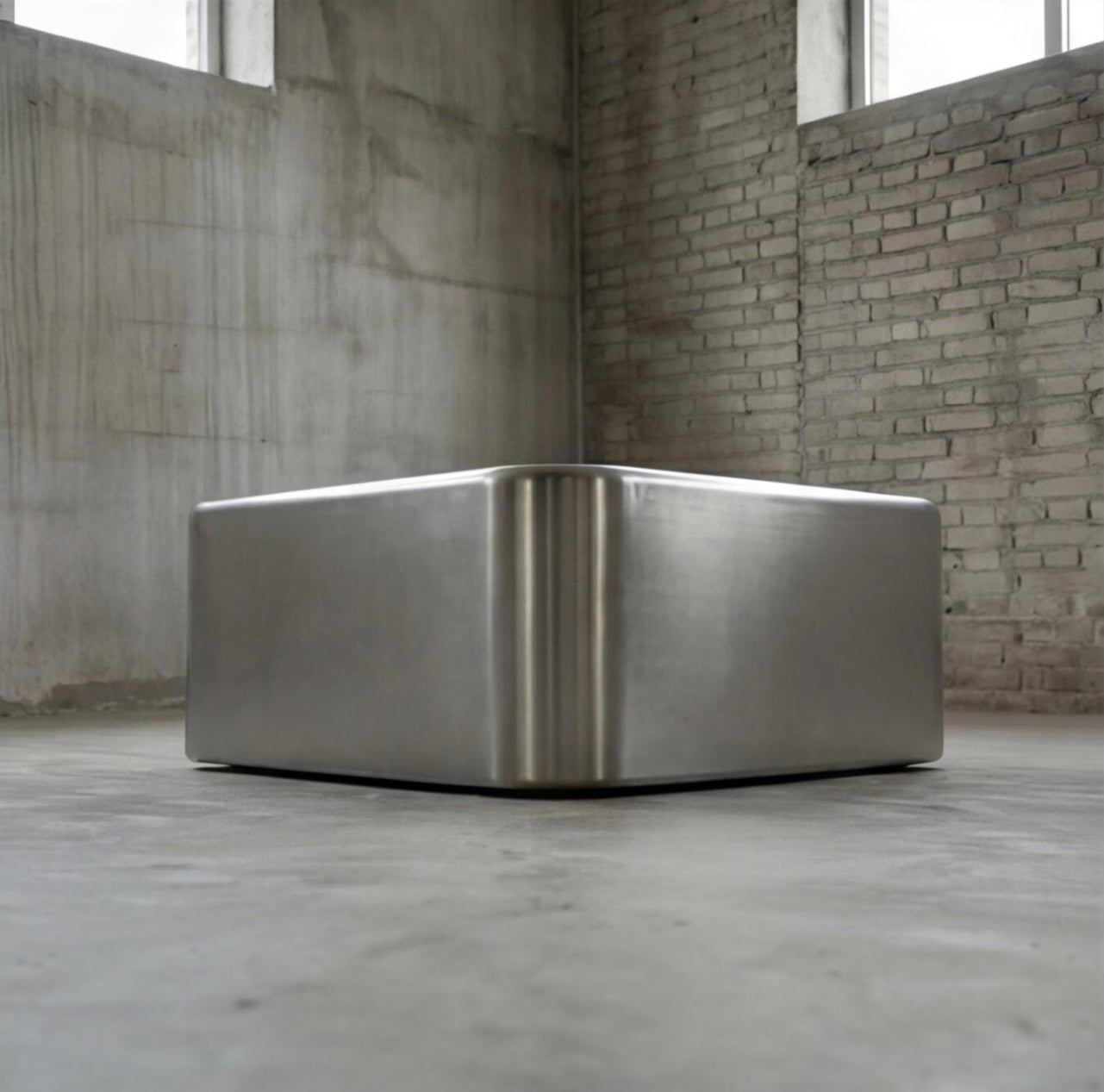 Brushed Aluminum Coffee Table (Rounded Edges)