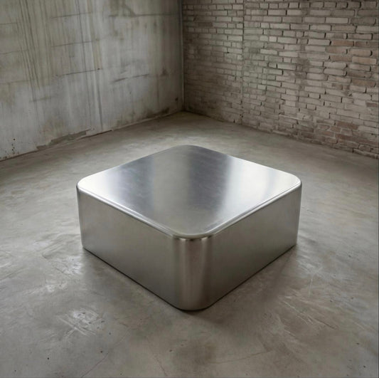 Brushed Aluminum Coffee Table (Rounded Edges)